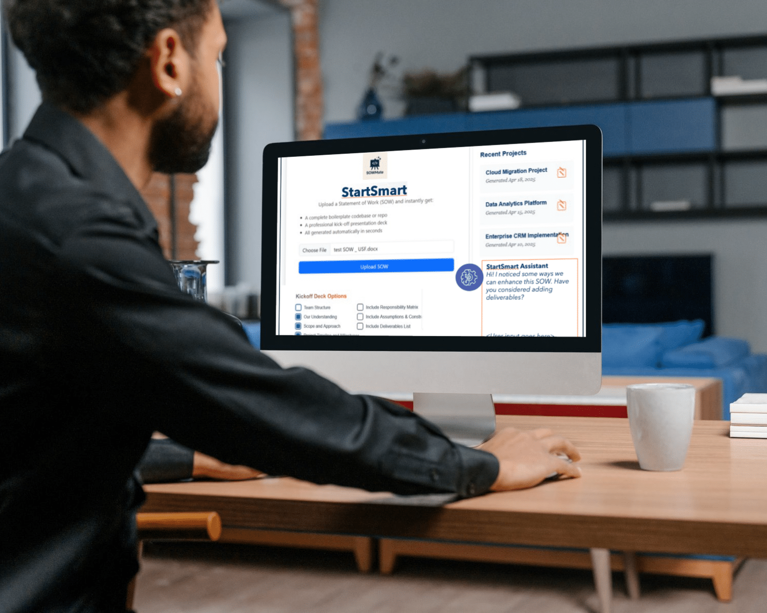ai consultant using ai agent smartstart on desktop